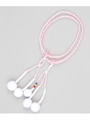 Chapelet Plastique - Rose avec 3 perles couleur - Moyen